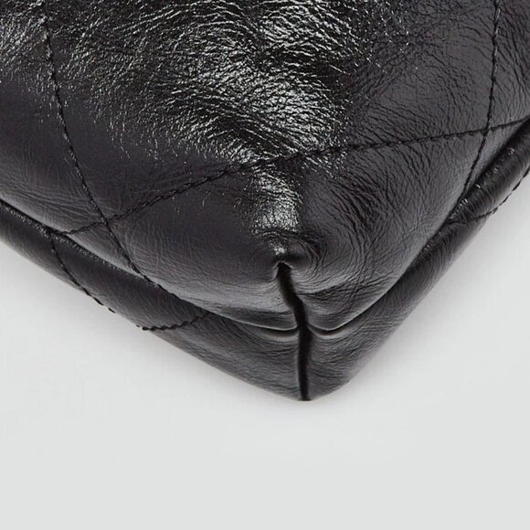 Chanel Black Quilted Shiny Calfskin Leather Pearl Strap Chanel 22 Mini Bag - Picture 4 of 11